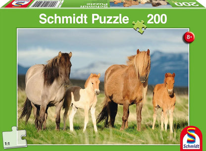 Pusle "Family of Horses" 200 tk-w008 WHSX Jigsaw Puzzles-Brain Games OÜ