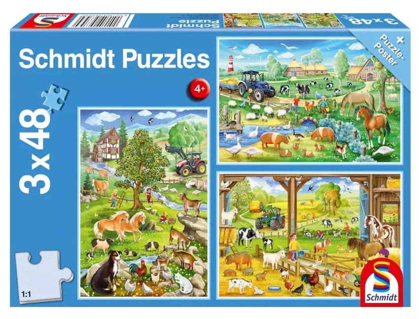 Pusle "Farm" 3x48 tk-w008 WHSX Jigsaw Puzzles-Brain Games OÜ