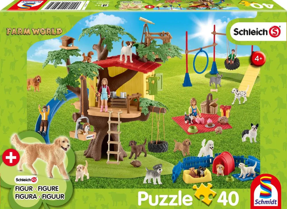 Pusle "Farm World, Happy dogs" 40 tk-w008 WHSX Jigsaw Puzzles-Brain Games OÜ