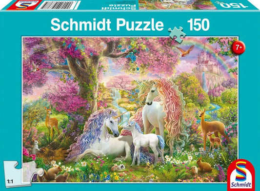 Pusle "Flowers and unicorns" 150 tk-w008 WHSX Jigsaw Puzzles-Brain Games OÜ
