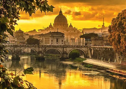 Pusle "Golden Light Over Rome" 1000 tk-w008 WHSX Jigsaw Puzzles-Brain Games OÜ