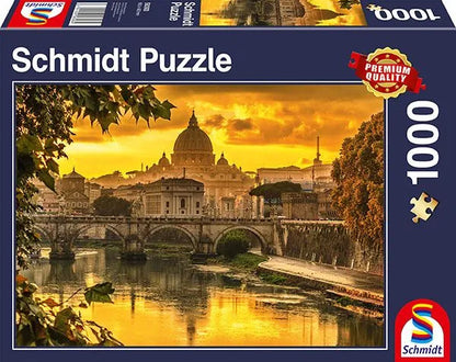 Pusle "Golden Light Over Rome" 1000 tk-w008 WHSX Jigsaw Puzzles-Brain Games OÜ