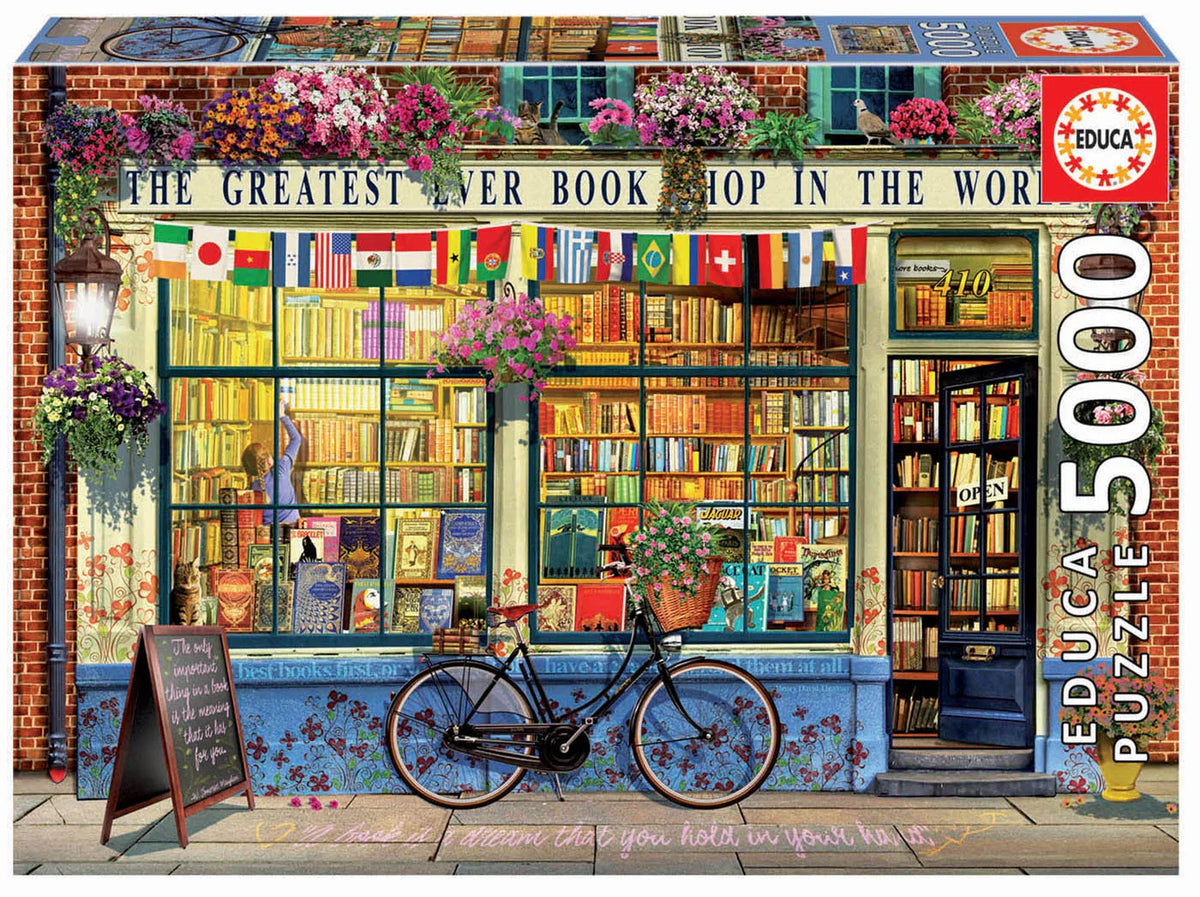 Pusle "Greatest Bookshop in the World" 5000 tk-w008 WHSX Jigsaw Puzzles-Brain Games OÜ