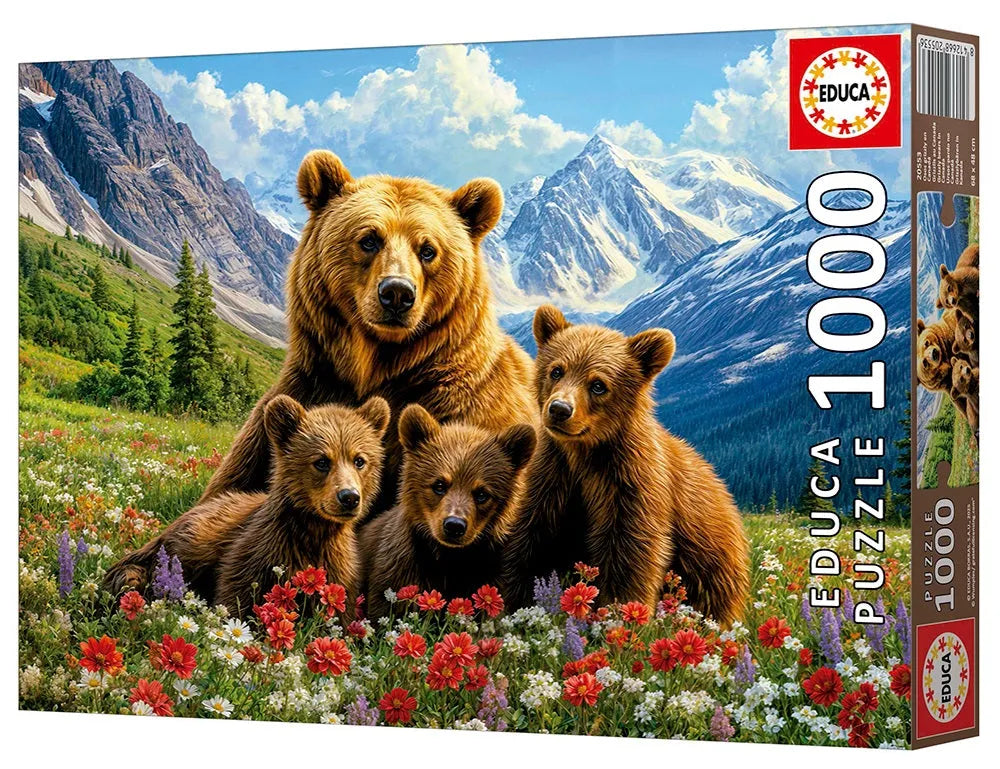 Pusle "Grizzly bears in Canada" 1000 tk-w008 WHSX Jigsaw Puzzles-Brain Games OÜ