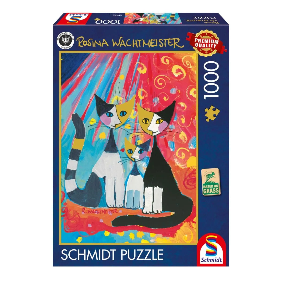 Pusle "Happy cat family" 1000 tk-w008 WHSX Jigsaw Puzzles-Brain Games OÜ