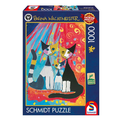 Pusle "Happy cat family" 1000 tk-w008 WHSX Jigsaw Puzzles-Brain Games OÜ