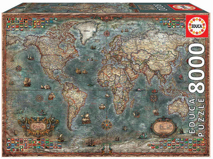 Pusle "Historical World Map" 8000 tk-w008 WHSX Jigsaw Puzzles-Brain Games OÜ