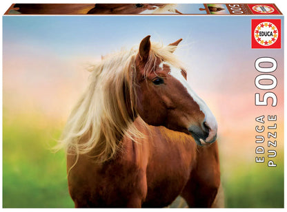 Pusle "Horse at Sunrise" 500 tk-w008 WHSX Jigsaw Puzzles-Brain Games OÜ