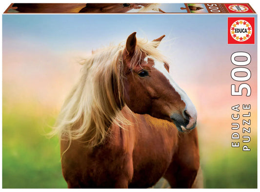 Pusle "Horse at Sunrise" 500 tk-w008 WHSX Jigsaw Puzzles-Brain Games OÜ