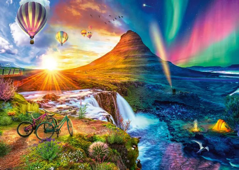 Pusle "Iceland - Day and Night" 1000 tk-w008 WHSX Jigsaw Puzzles-Brain Games OÜ