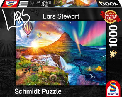 Pusle "Iceland - Day and Night" 1000 tk-w008 WHSX Jigsaw Puzzles-Brain Games OÜ