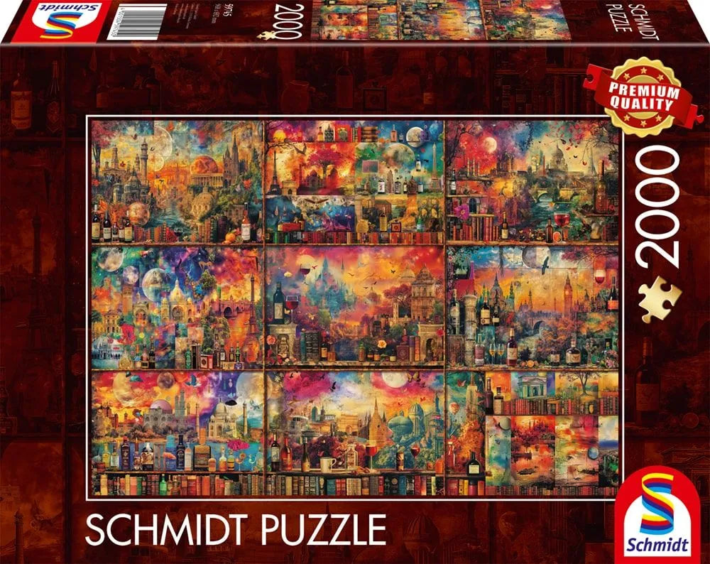 Pusle "Indulgent downtime: travels with books" 2000 tk-w008 WHSX Jigsaw Puzzles-Brain Games OÜ