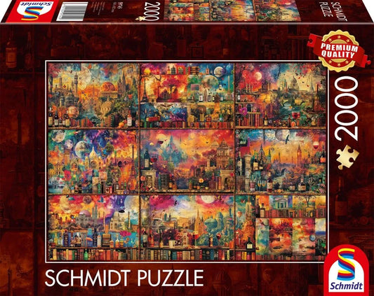 Pusle "Indulgent downtime: travels with books" 2000 tk-w008 WHSX Jigsaw Puzzles-Brain Games OÜ