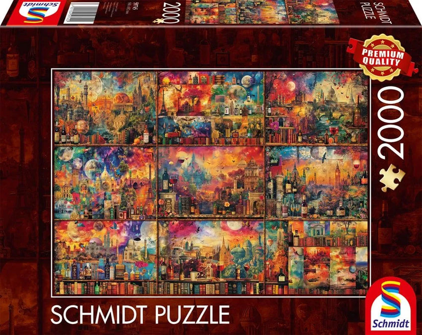 Pusle "Indulgent downtime: travels with books" 2000 tk-w008 WHSX Jigsaw Puzzles-Brain Games OÜ