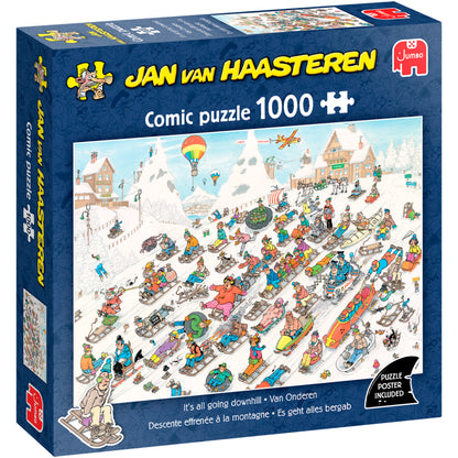 Pusle "Jan van Haasteren - It's all going downhill" 1000 tk-108 Jigsaw Puzzles-Brain Games OÜ
