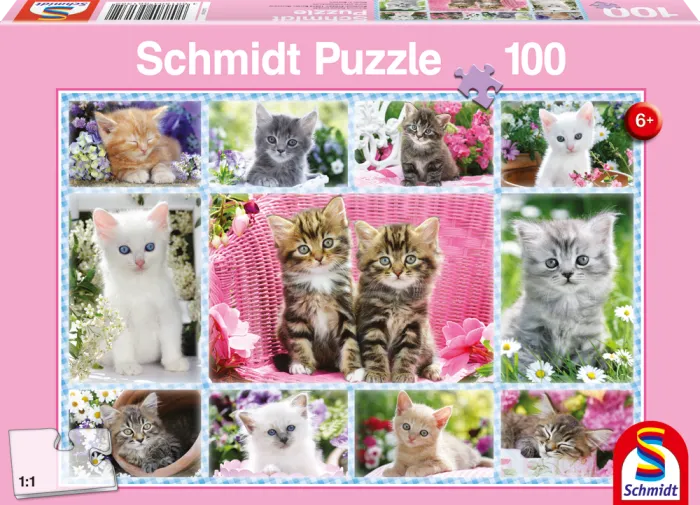 Pusle "Kittens" 100 tk-w008 WHSX Jigsaw Puzzles-Brain Games OÜ