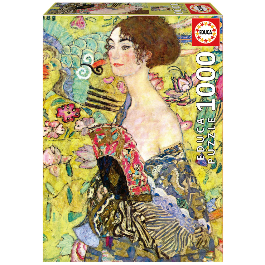 Pusle "Lady with a fan, Gustav Klimt" 1000 tk-w008 WHSX Jigsaw Puzzles-Brain Games OÜ