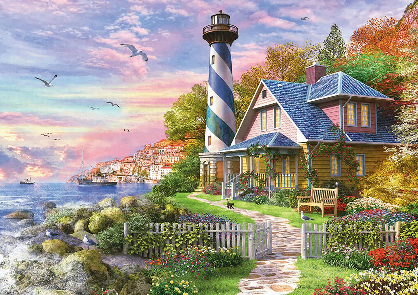 Pusle "Lighthouse at Rock Bay" 4000 tk-w008 WHSX Jigsaw Puzzles-Brain Games OÜ