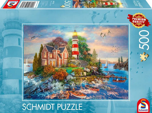 Pusle "Lighthouse on the rock" 500 tk-w008 WHSX Jigsaw Puzzles-Brain Games OÜ