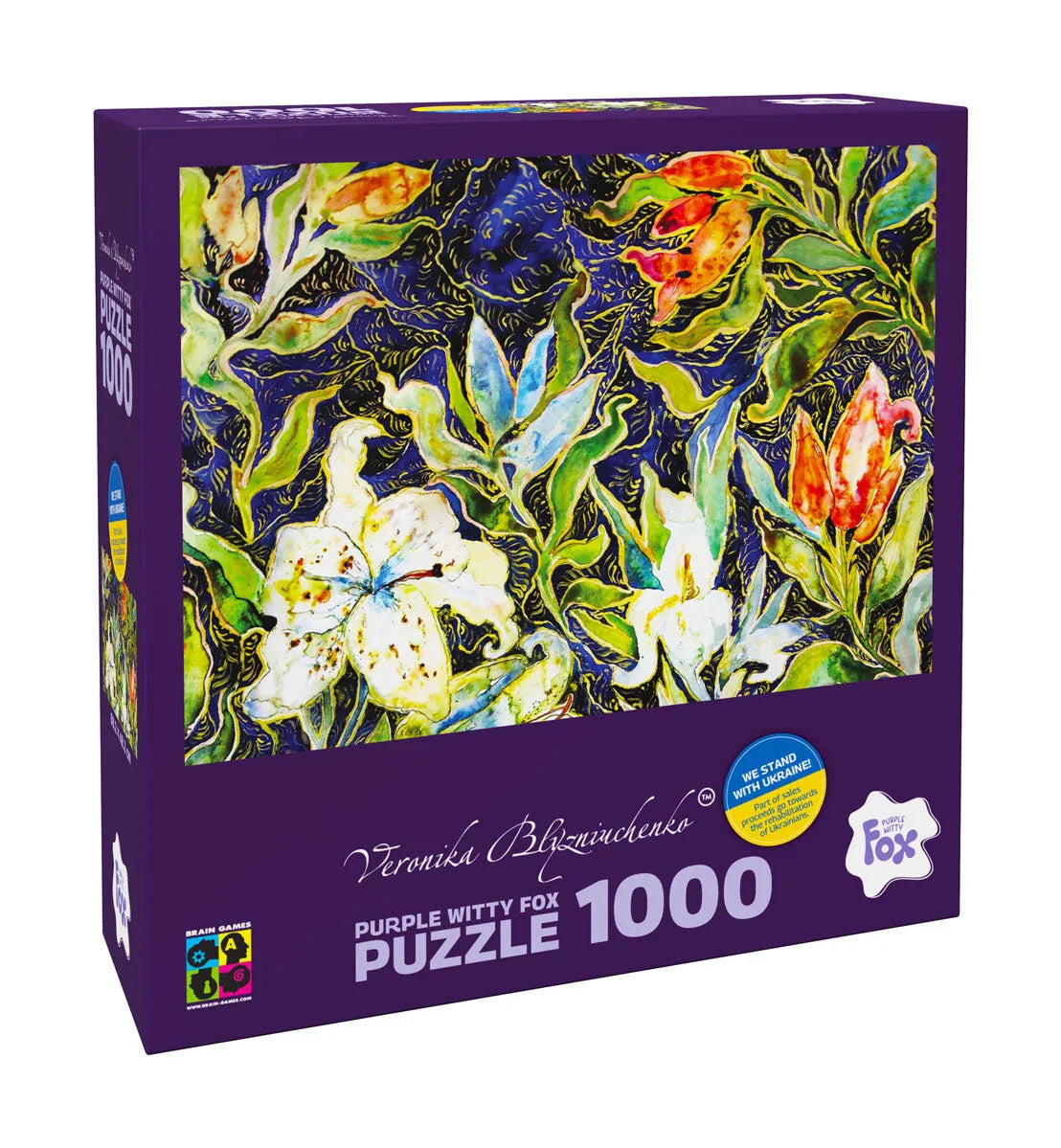 Pusle "Lilies on blue" 1000 tk-w108 WHS Jigsaw Puzzles-Brain Games OÜ