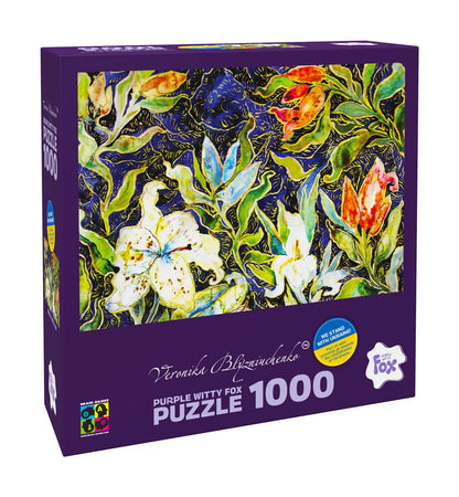 Pusle "Lilies on blue" 1000 tk-w108 WHS Jigsaw Puzzles-Brain Games OÜ