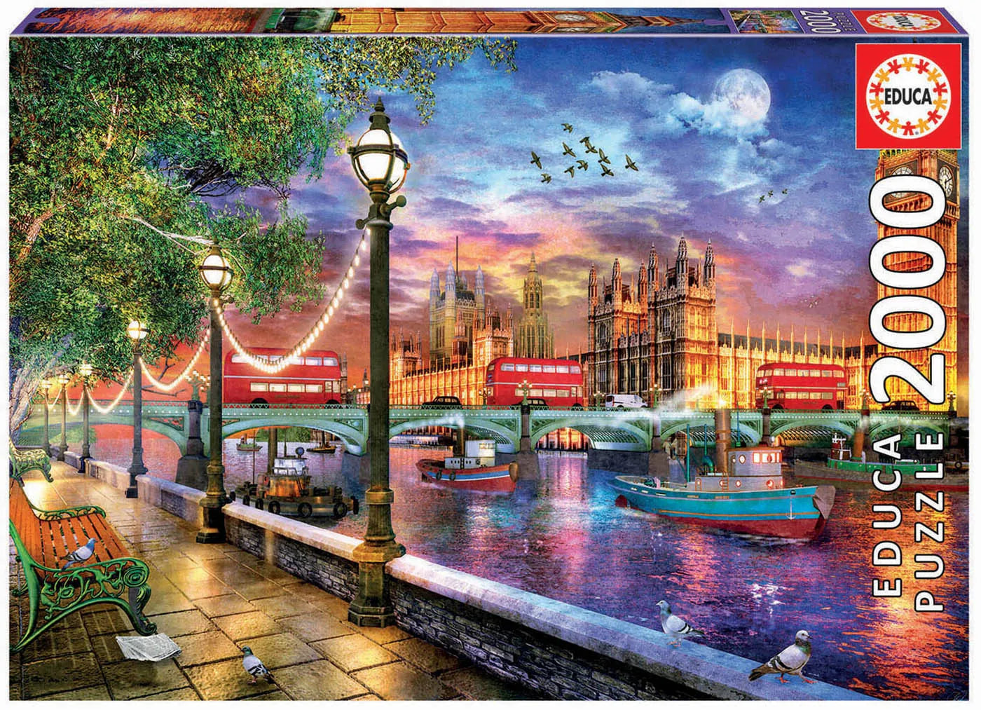 Pusle "London at sunset" 2000 tk-w008 WHSX Jigsaw Puzzles-Brain Games OÜ