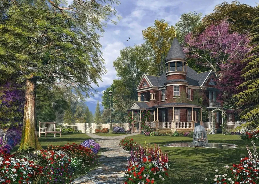 Pusle "Manor House with Tower" 1000 tk-w008 WHSX Jigsaw Puzzles-Brain Games OÜ