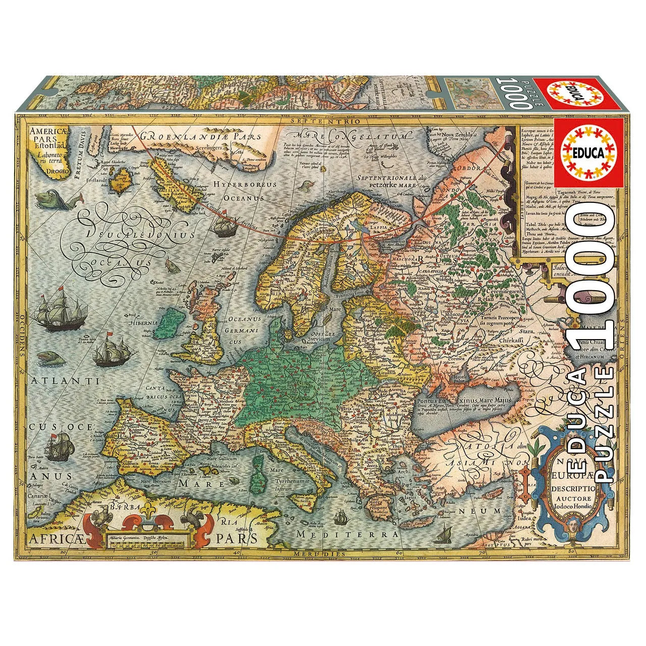 Pusle "Map of Europe" 1000 tk-w008 WHSX Jigsaw Puzzles-Brain Games OÜ
