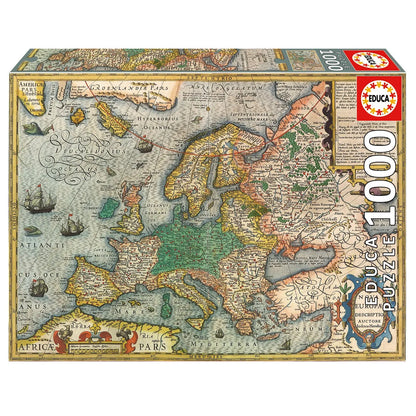 Pusle "Map of Europe" 1000 tk-w008 WHSX Jigsaw Puzzles-Brain Games OÜ