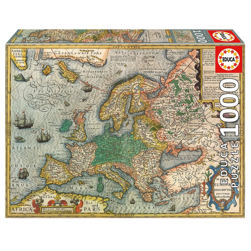 Pusle "Map of Europe" 1000 tk-w008 WHSX Jigsaw Puzzles-Brain Games OÜ