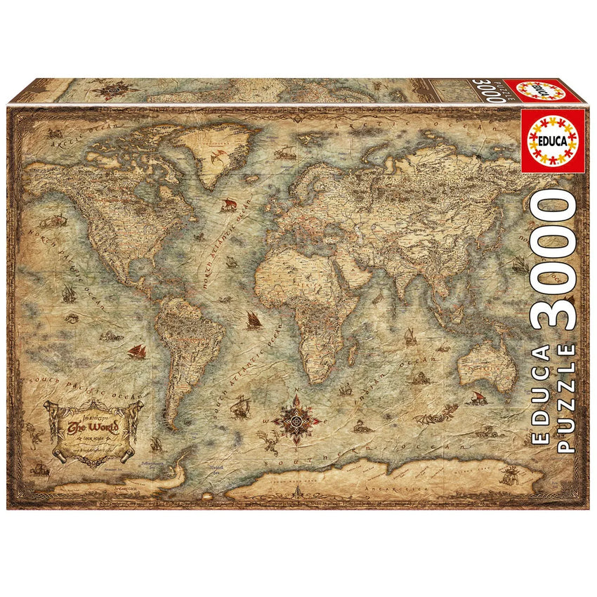 Pusle "Map of the World" 3000 tk-w008 WHSX Jigsaw Puzzles-Brain Games OÜ