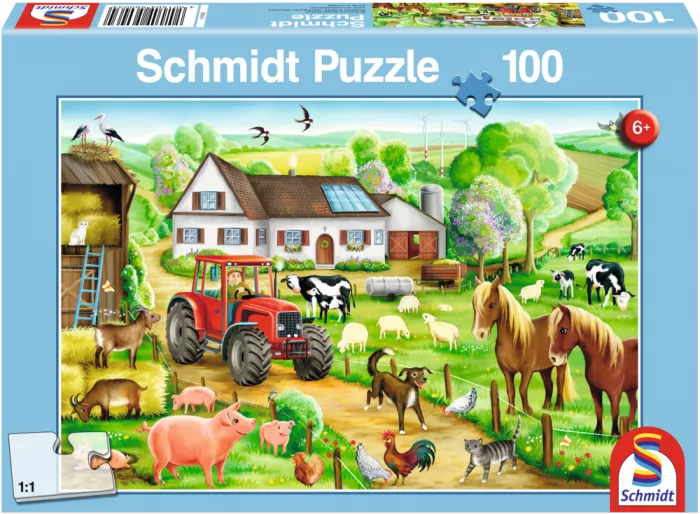 Pusle "Merry Farmyard" 100 tk-w008 WHSX Jigsaw Puzzles-Brain Games OÜ