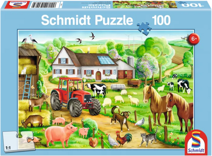 Pusle "Merry Farmyard" 100 tk-w008 WHSX Jigsaw Puzzles-Brain Games OÜ