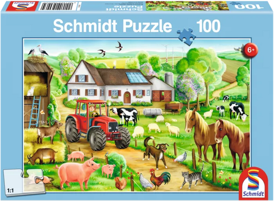 Pusle "Merry Farmyard" 100 tk-w008 WHSX Jigsaw Puzzles-Brain Games OÜ