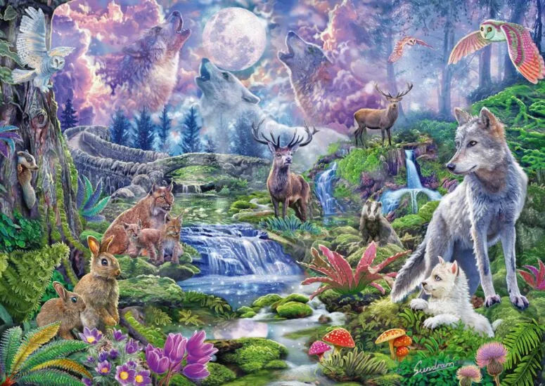 Pusle "Moonlit Wildlife" 1000 tk-w008 WHSX Jigsaw Puzzles-Brain Games OÜ
