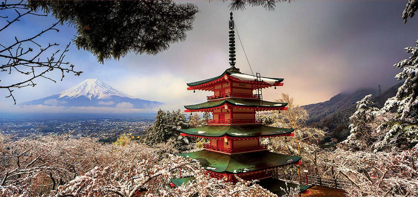 Pusle "Mount Fuji and Chureito Pagoda, Japan" 3000 tk-w008 WHSX Jigsaw Puzzles-Brain Games OÜ
