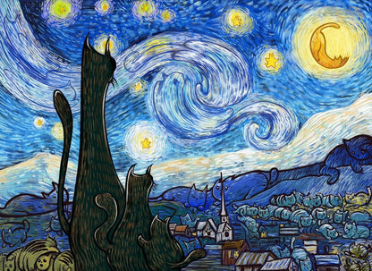 Pusle "Mrowwwy Night" 1000 tk-w008 WHSX Jigsaw Puzzles-Brain Games OÜ