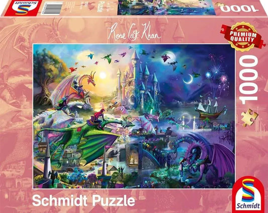 Pusle "Nightly dragon competition" 1000 tk-w008 WHSX Jigsaw Puzzles-Brain Games OÜ