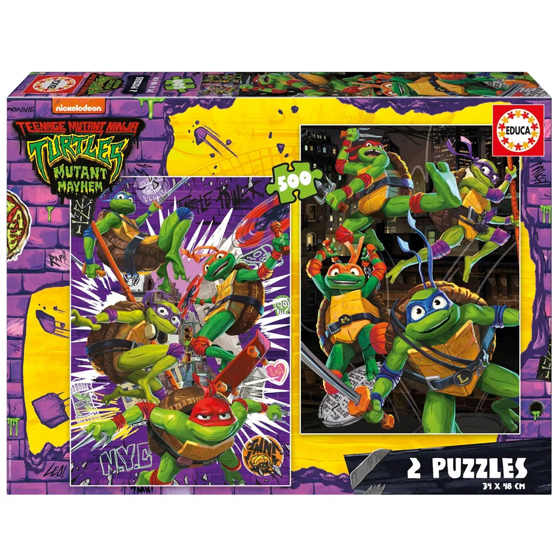Pusle "Ninja Turtles" 2x500 tk-w008 WHSX Jigsaw Puzzles-Brain Games OÜ
