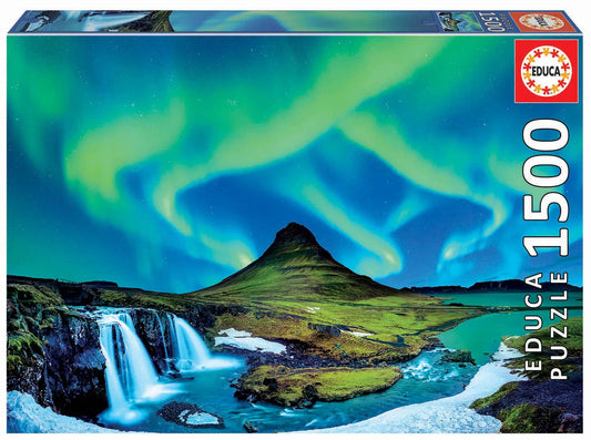 Pusle "Northern Lights, Iceland" 1500 tk-w008 WHSX Jigsaw Puzzles-Brain Games OÜ
