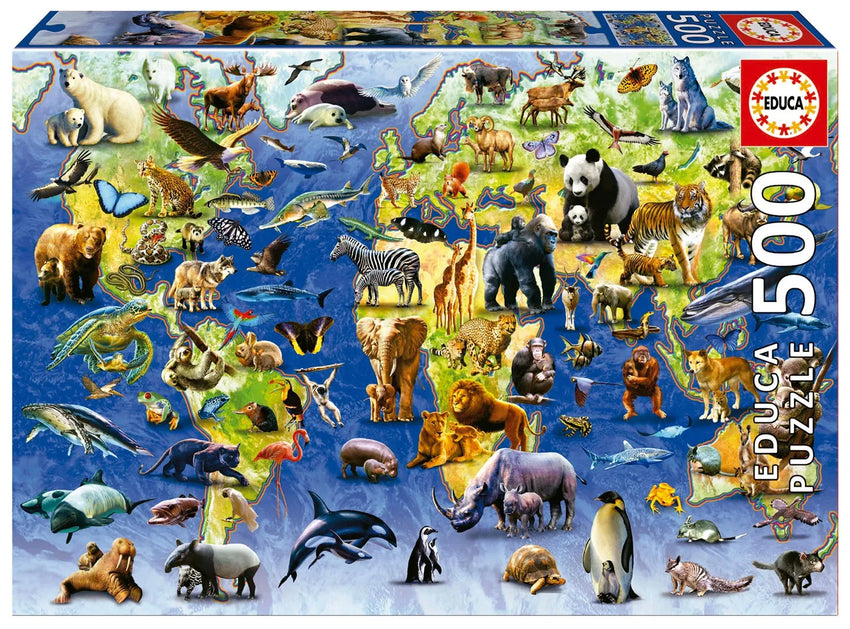 Pusle "One Hundred Endangered Species" 500 tk-w008 WHSX Jigsaw Puzzles-Brain Games OÜ