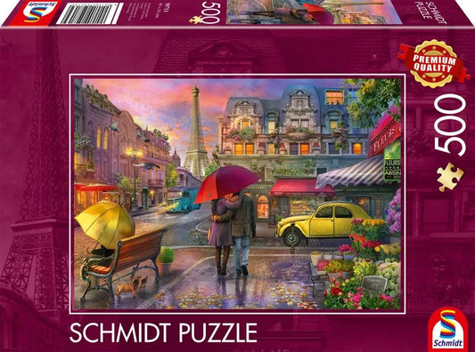 Pusle "Parisian charm in the rain" 500 tk-w008 WHSX Jigsaw Puzzles-Brain Games OÜ
