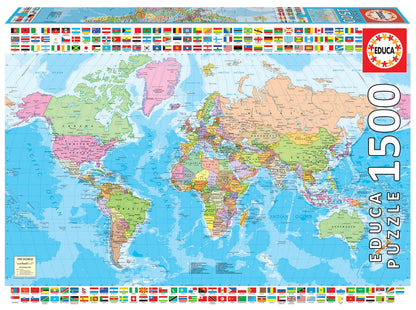 Pusle "Political Worldmap" 1500 tk-w008 WHSX Jigsaw Puzzles-Brain Games OÜ