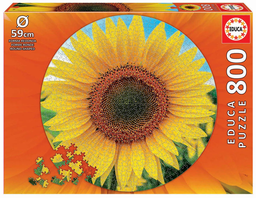 Pusle "Round Sunflower" 800 tk-w008 WHSX Jigsaw Puzzles-Brain Games OÜ