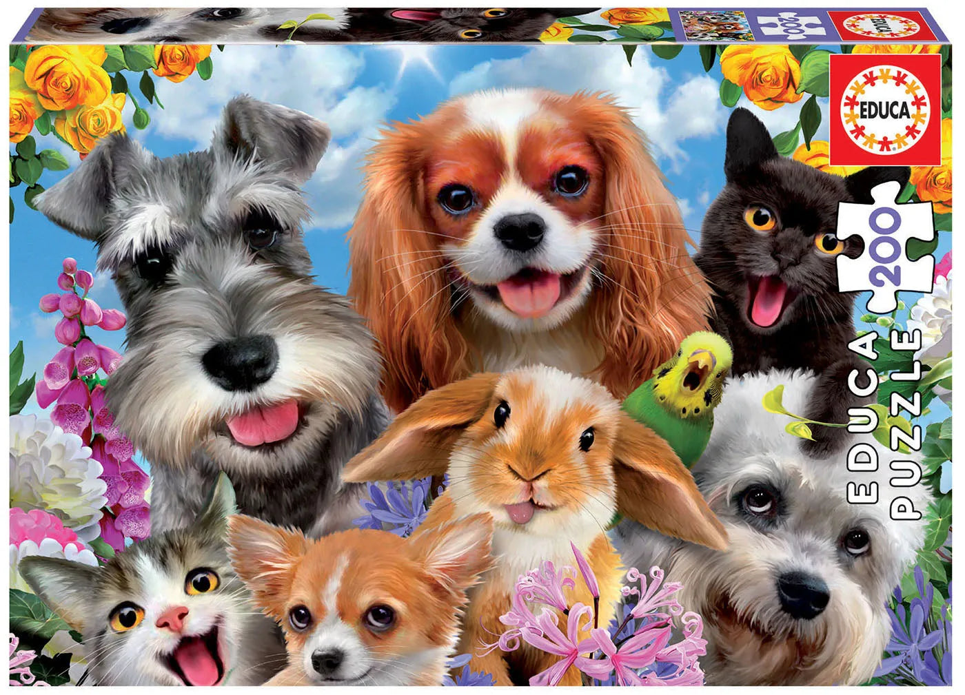 Pusle "Selfie Pet Parade" 200 tk-w008 WHSX Jigsaw Puzzles-Brain Games OÜ