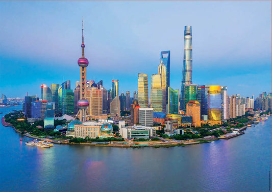 Pusle "Shanghai Skyline at Sunset" 1000 tk-w008 WHSX Jigsaw Puzzles-Brain Games OÜ