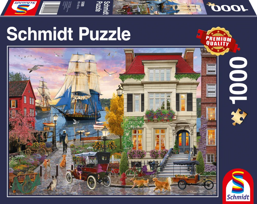 Pusle "Ship in the Harbor" 1000 tk-w008 WHSX Jigsaw Puzzles-Brain Games OÜ