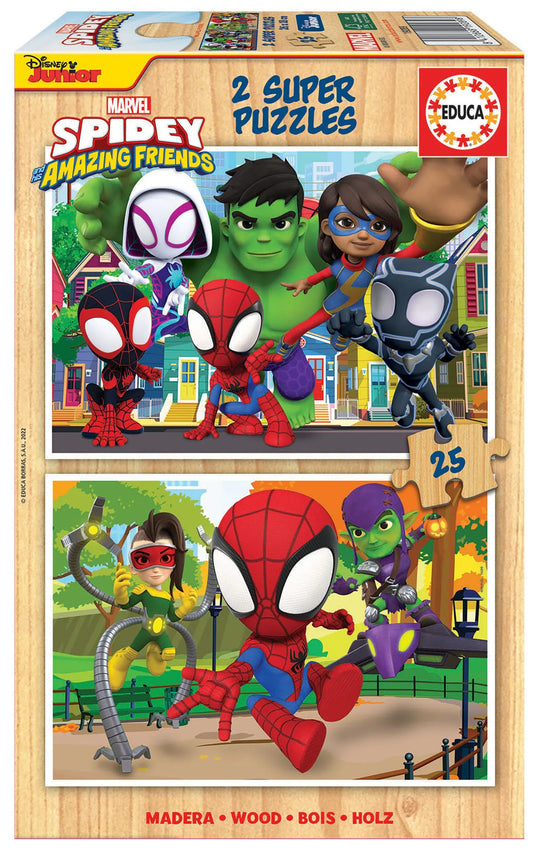 Pusle "Spidey & His Amazing Friends" 2 x 25 tk-w008 WHSX Jigsaw Puzzles-Brain Games OÜ
