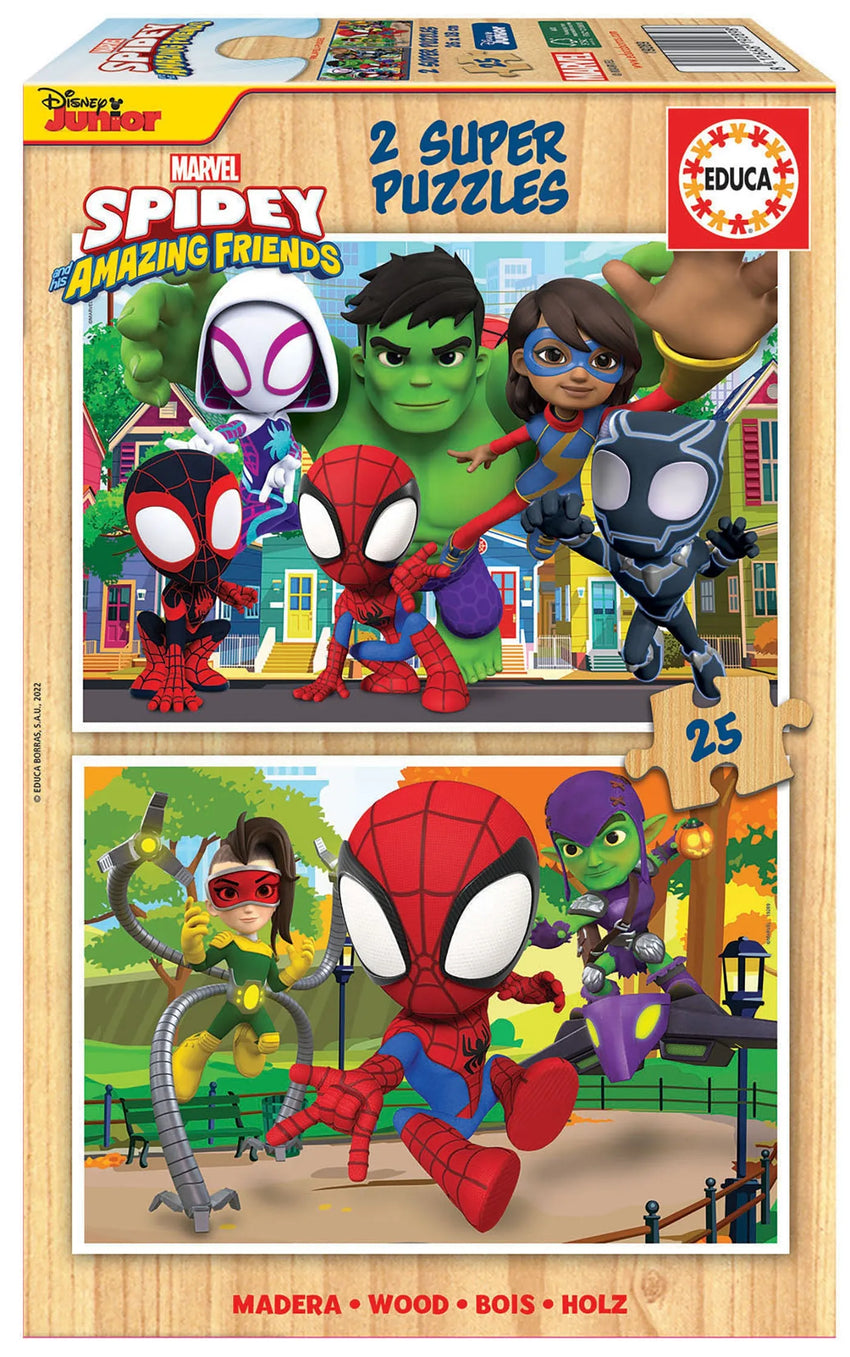 Pusle "Spidey & His Amazing Friends" 2 x 25 tk-w008 WHSX Jigsaw Puzzles-Brain Games OÜ