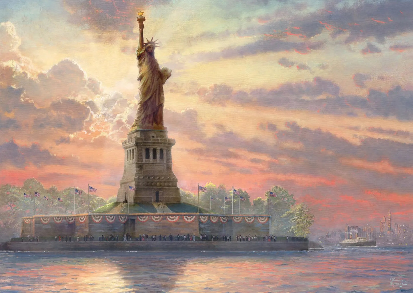 Pusle "Statue of Liberty in the Twilight, Glow in the Dark" 1000 tk-w008 WHSX Jigsaw Puzzles-Brain Games OÜ